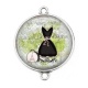 Connecteur Cabochon Argent - robe