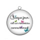 Pendentif Cabochon Argent - chaque jour est un nouveau commencement