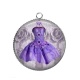 Pendentif Cabochon Argent - robe