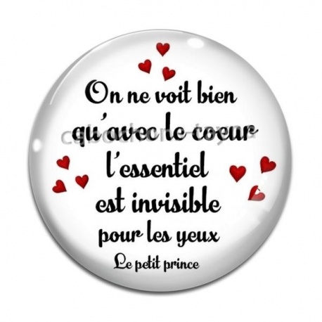 Cabochon Verre - on ne voit bien qu'avec le coeur