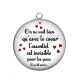 Pendentif Cabochon Argent - on ne voit bien qu'avec le coeur