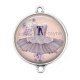 Connecteur Cabochon Argent - robe