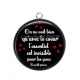 Pendentif Cabochon Argent - on ne voit bien qu'avec le coeur