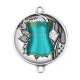 Connecteur Cabochon Argent - corsé
