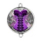 Connecteur Cabochon Argent - corsé