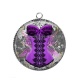 Pendentif Cabochon Argent - corsé