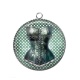 Pendentif Cabochon Argent - corsé