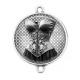 Connecteur Cabochon Argent - corsé