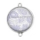 Connecteur Cabochon Argent - fond de dentelle