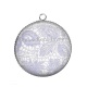 Pendentif Cabochon Argent - fond de dentelle