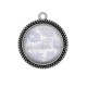 Pendentif Cabochon Argent - fond de dentelle