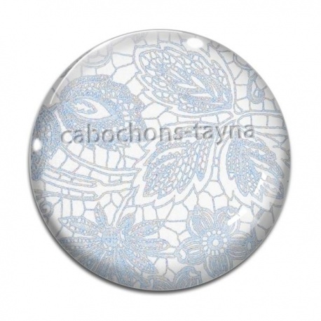 Cabochon Verre - fond de dentelle