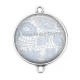 Connecteur Cabochon Argent - fond de dentelle