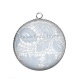 Pendentif Cabochon Argent - fond de dentelle