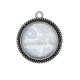 Pendentif Cabochon Argent - fond de dentelle
