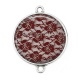 Connecteur Cabochon Argent - fond de dentelle