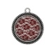 Pendentif Cabochon Argent - fond de dentelle
