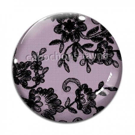 Cabochon Verre - fond de dentelle