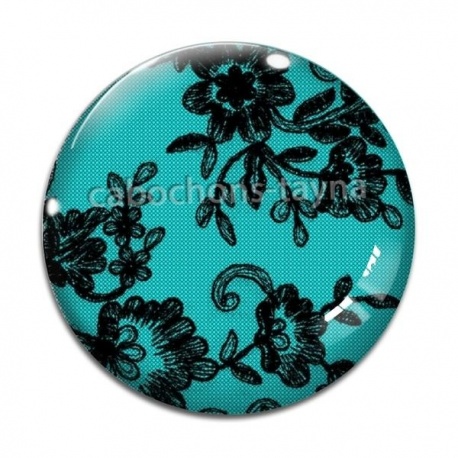 Cabochon Verre - fond de dentelle