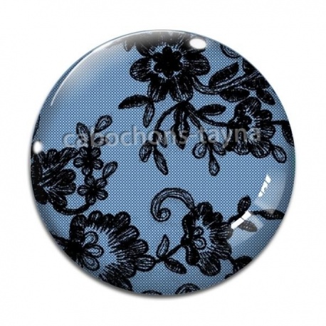 Cabochon Verre - fond de dentelle