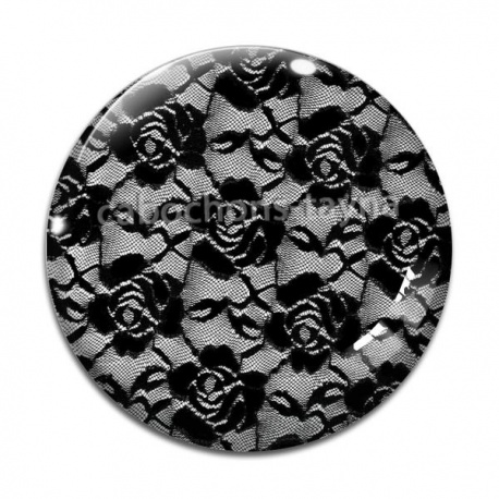 Cabochon Verre - fond de dentelle