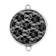 Connecteur Cabochon Argent - fond de dentelle