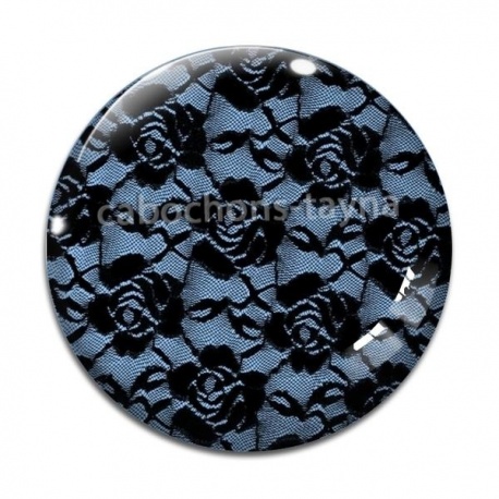 Cabochon Verre - fond de dentelle