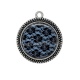 Pendentif Cabochon Argent - fond de dentelle
