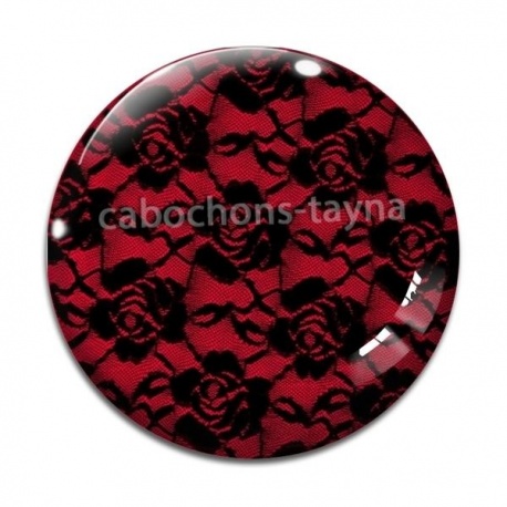 Cabochon Verre - fond de dentelle