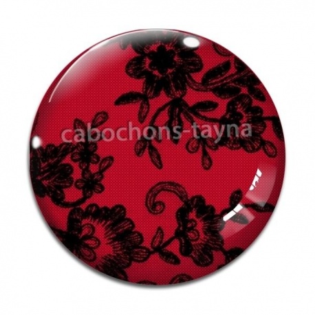 Cabochon Verre - fond de dentelle