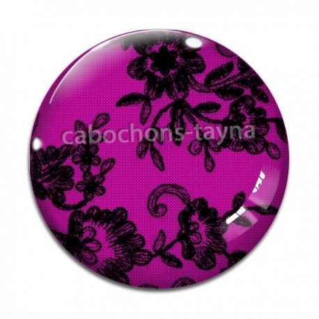 Cabochon Verre - fond de dentelle