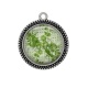 Pendentif Cabochon Argent - fond de dentelle