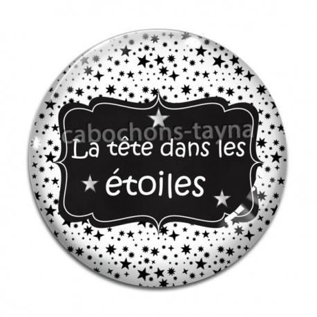Cabochon Verre - la tête dans les étoiles