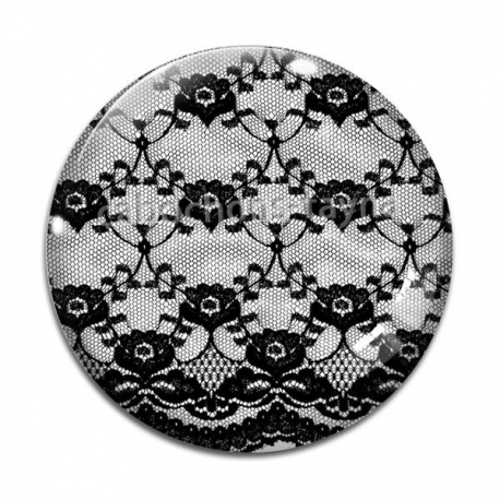 Cabochon Verre - fond de dentelle