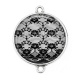 Connecteur Cabochon Argent - fond de dentelle