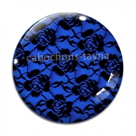 Cabochon Verre - fond de dentelle
