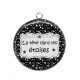 Pendentif Cabochon Argent - la tête dans les étoiles