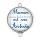 Connecteur Cabochon Argent - maman est une artiste