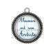 Pendentif Cabochon Argent - maman est une artiste