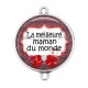 Connecteur Cabochon Argent - meilleure maman