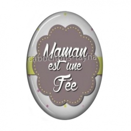 Cabochon Résine Ovale - maman est une fée