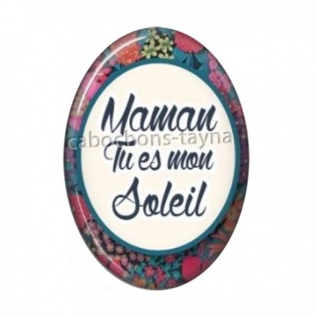 Cabochon Résine Ovale - maman est mon soleil