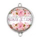 Connecteur Cabochon Argent - maman je t'aime