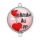 Connecteur Cabochon Argent - maman au top