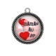 Pendentif Cabochon Argent - maman au top