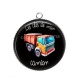 Pendentif Cabochon Argent - les clés de mon camion