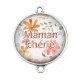 Connecteur Cabochon Argent - maman chérie