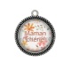 Pendentif Cabochon Argent - maman chérie