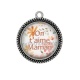 Pendentif Cabochon Argent - on t'aime maman
