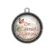 Pendentif Cabochon Argent - on t'aime maman